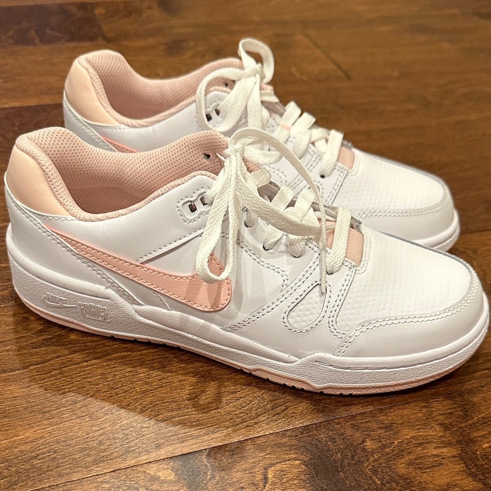 🆕 Nike Full Force Low White and Echo Pink Shoes
